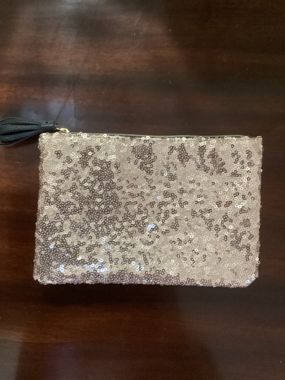 Gold Sequin Ipsy Makeup Bag